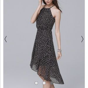 White House Black Market Polka Dot High Low Dress